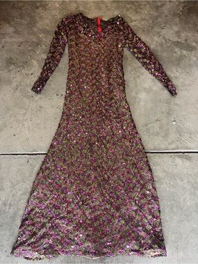 Women’s Sequin Dress/Costume in Purple/Pink and Gold Embellishment